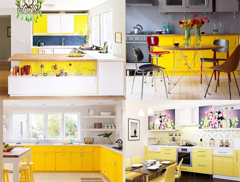 آشپزخانه کابینت رنگ زرد02