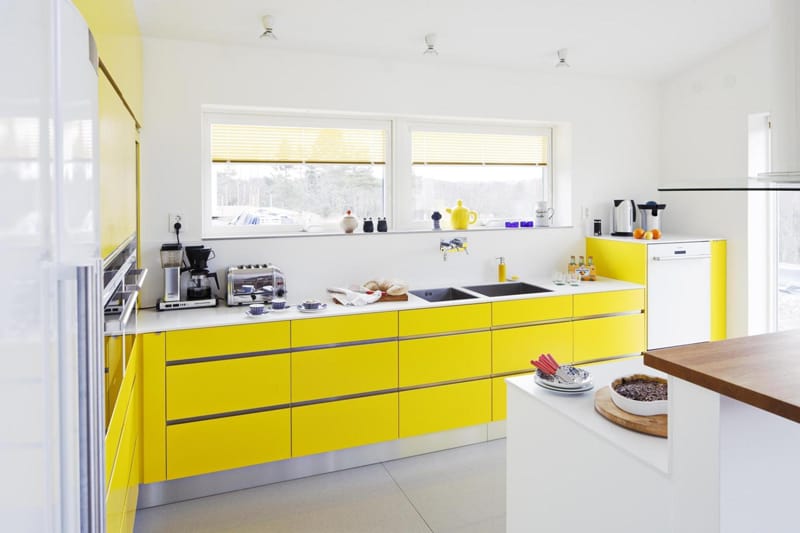 آشپزخانه کابینت رنگ زرد03