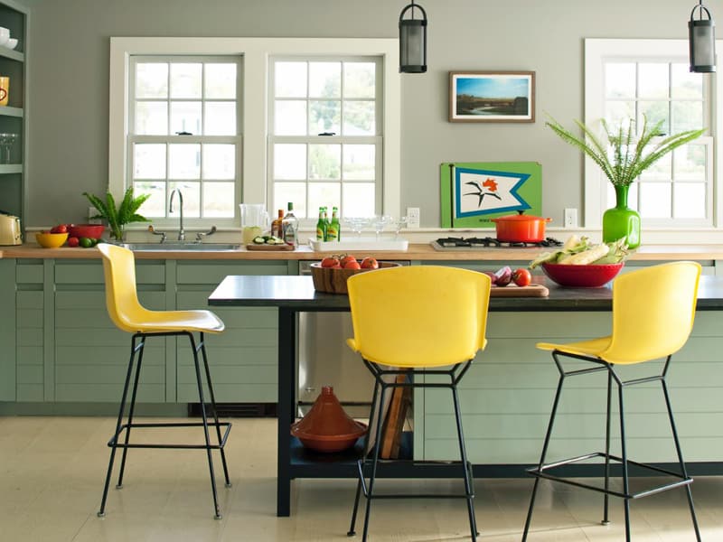 آشپزخانه کابینت رنگ زرد12
