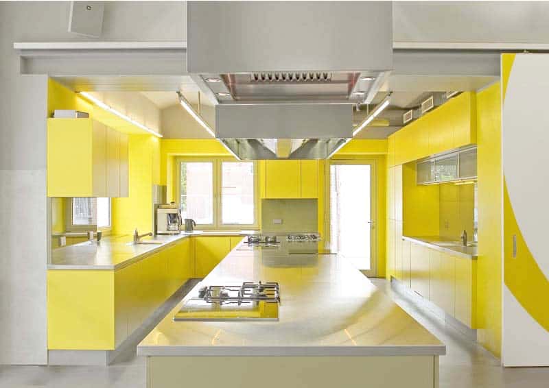 آشپزخانه کابینت رنگ زرد19