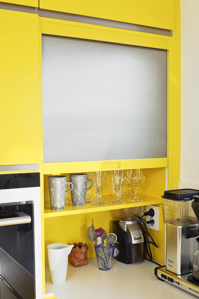 آشپزخانه کابینت رنگ زرد20