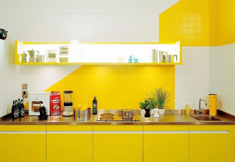 آشپزخانه کابینت رنگ زرد21