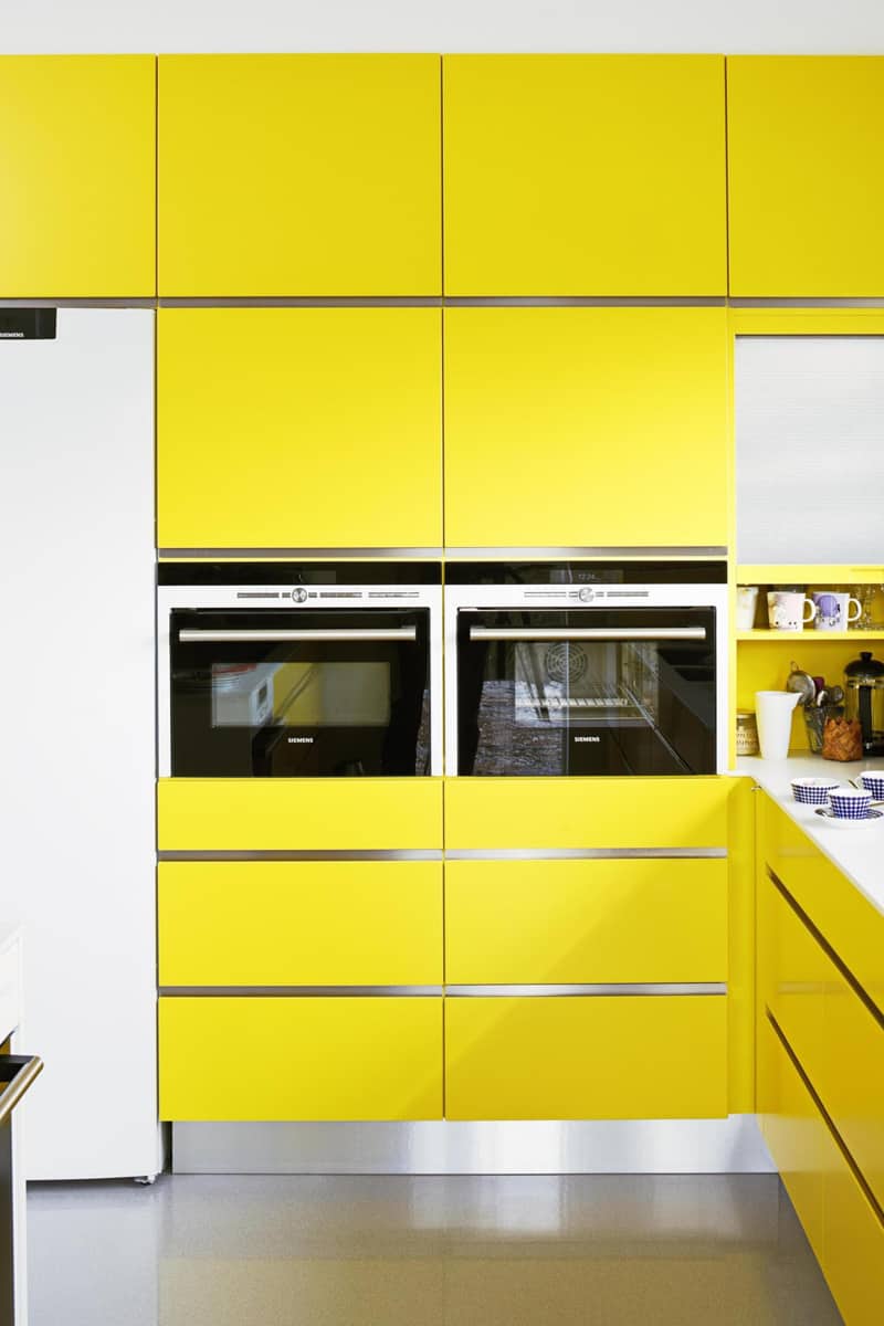 آشپزخانه کابینت رنگ زرد22
