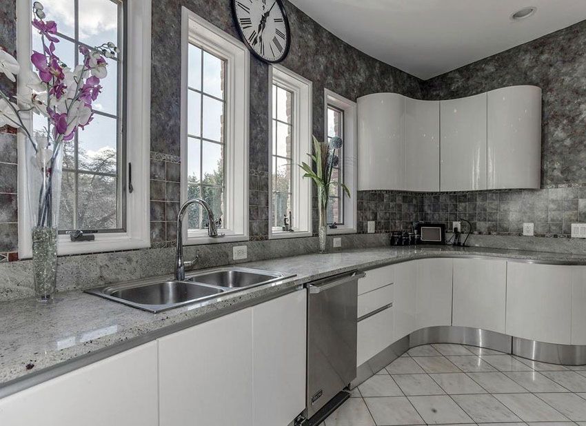 آشپزخانه کابینت سفید خاکستری18