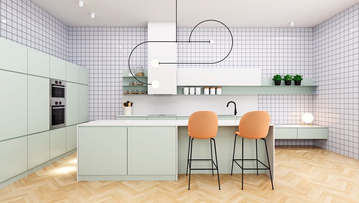 کابینت آشپزخانه به رنگ سبز07