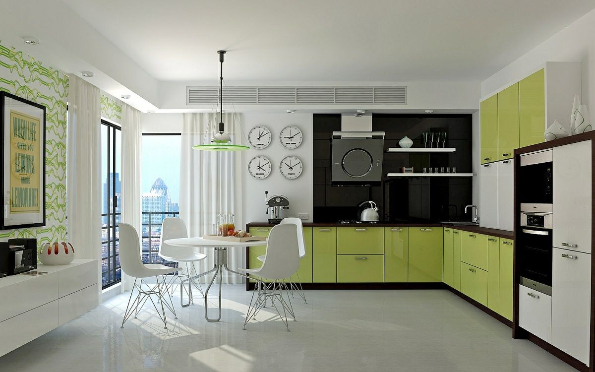 کابینت آشپزخانه به رنگ سبز08