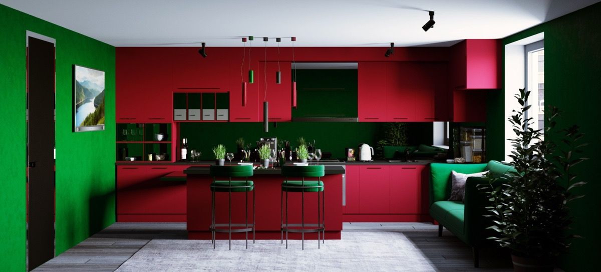 کابینت آشپزخانه به رنگ سبز12