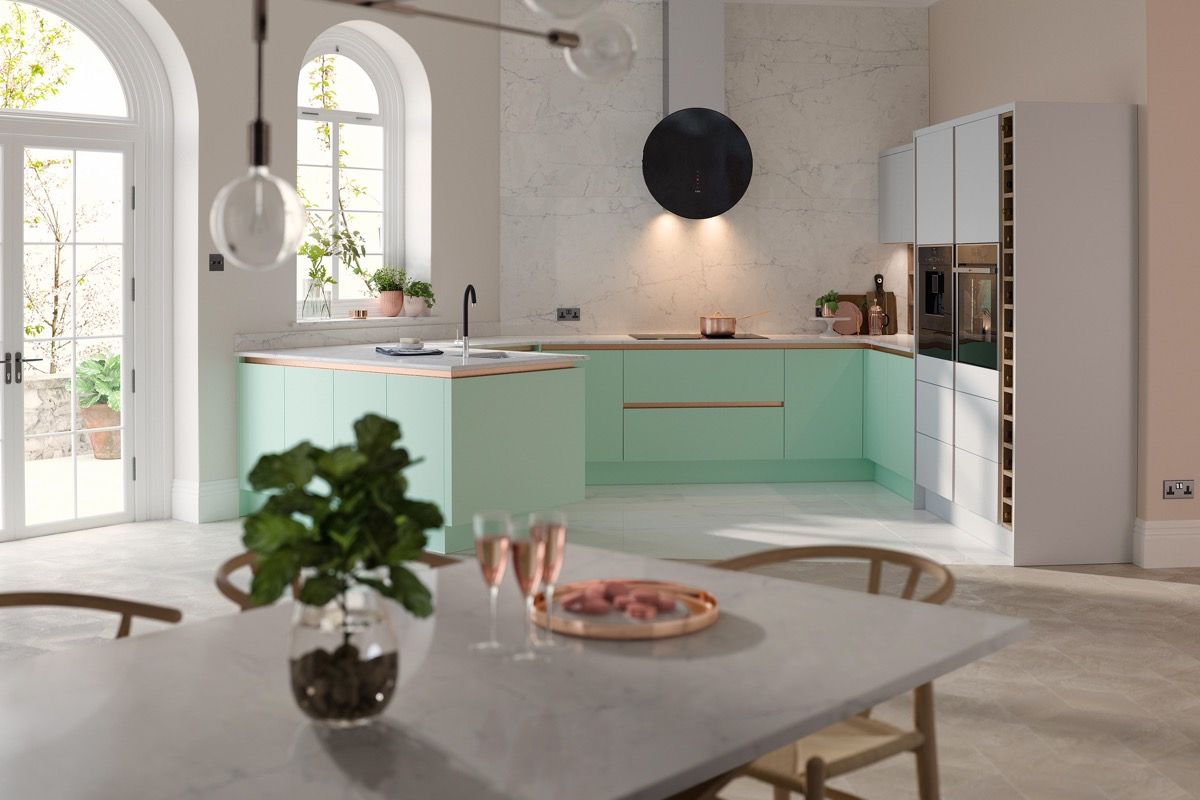 کابینت آشپزخانه به رنگ سبز15