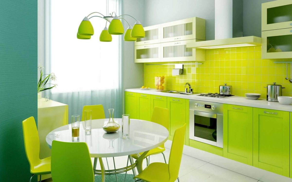 کابینت آشپزخانه به رنگ سبز22