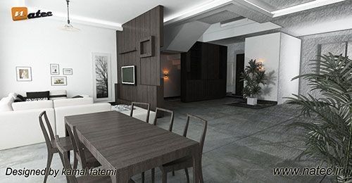 نمونه کار طراحی اتاق نشیمن بصورت مدرن و مینیمال