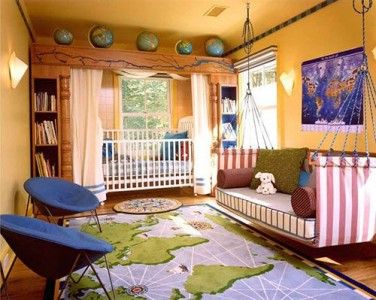 طراحی اتاق خواب کودک و نوجوان با نقشه دنیا