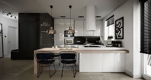 مدرن ترین آشپزخانه ها به رنگ مشکی سفید برای سال 2019