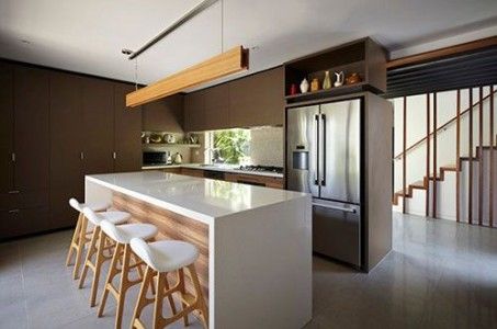 طرح کابینت برای آشپزخانه به رنگ قهوه ای