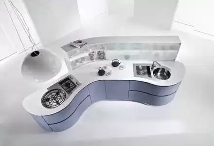 آشپزخانه کابینت قوسدار منحنی