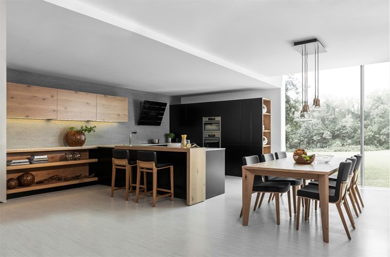 آشپزخانه کابینت چوب مشکی01