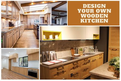 طرح زیبا از آشپزخانه با کابینت های چوبی