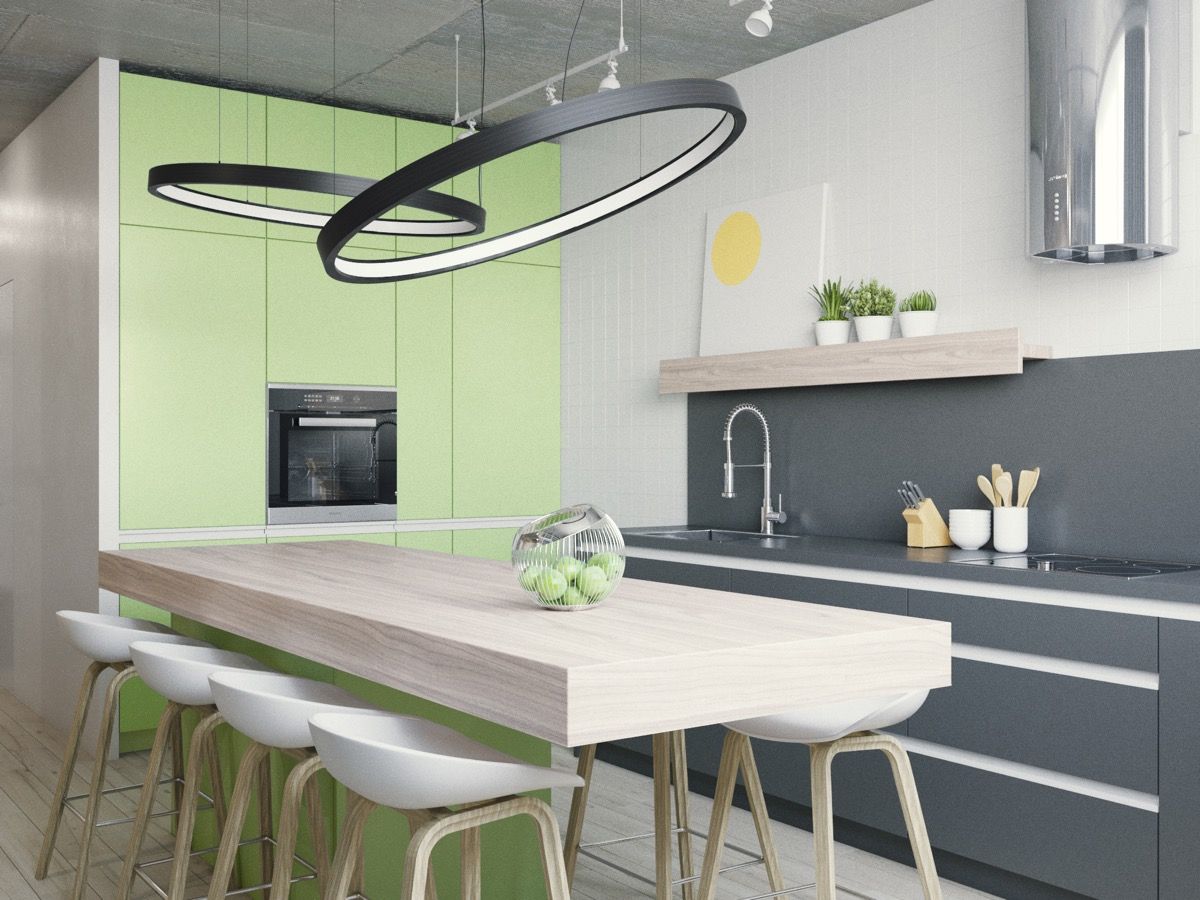 کابینت آشپزخانه به رنگ سبز04