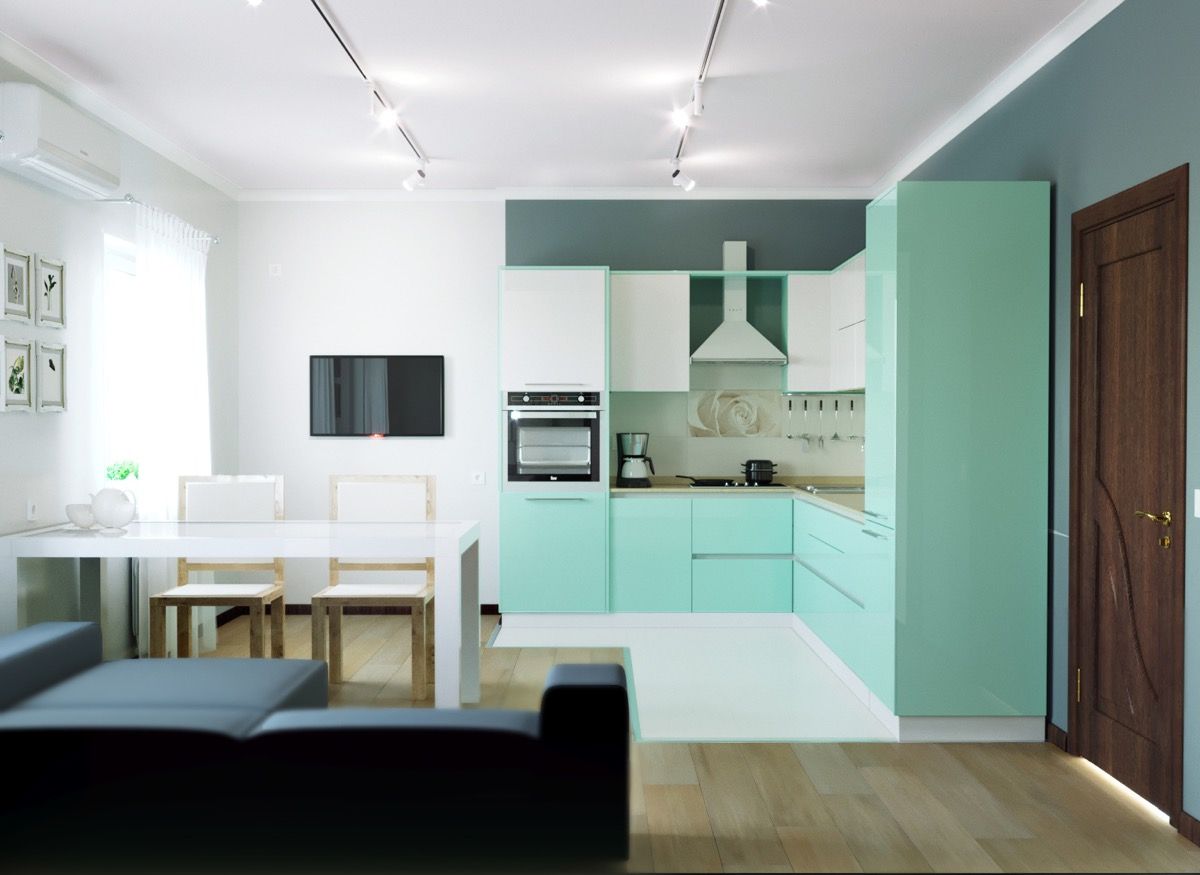 کابینت آشپزخانه به رنگ سبز11