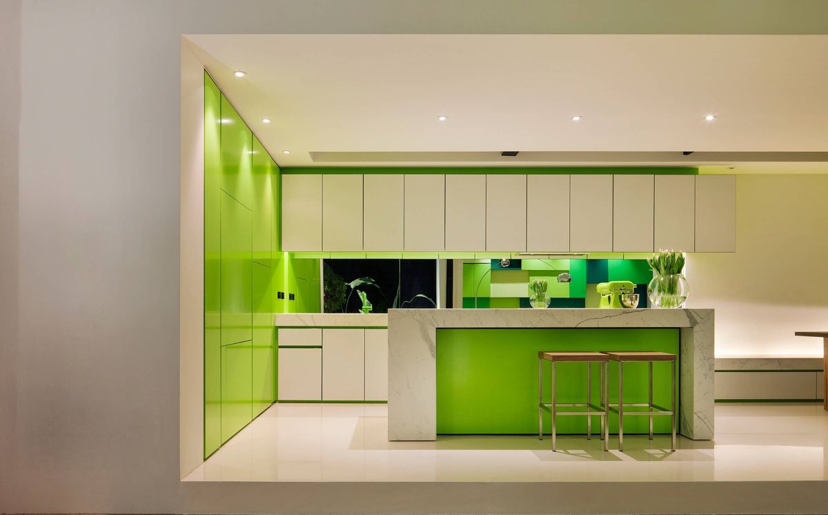 کابینت آشپزخانه به رنگ سبز19