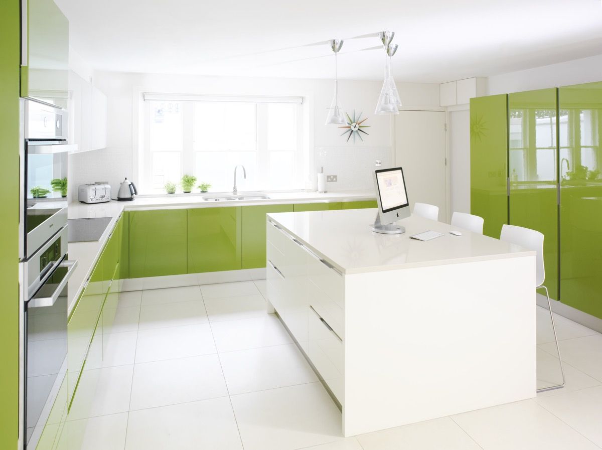 کابینت آشپزخانه به رنگ سبز27