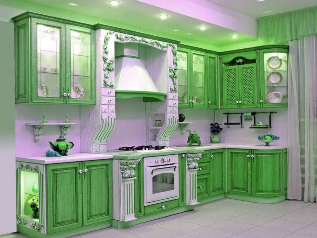 طراحی کابینت مدرن و رنگی برای آشپزخانه