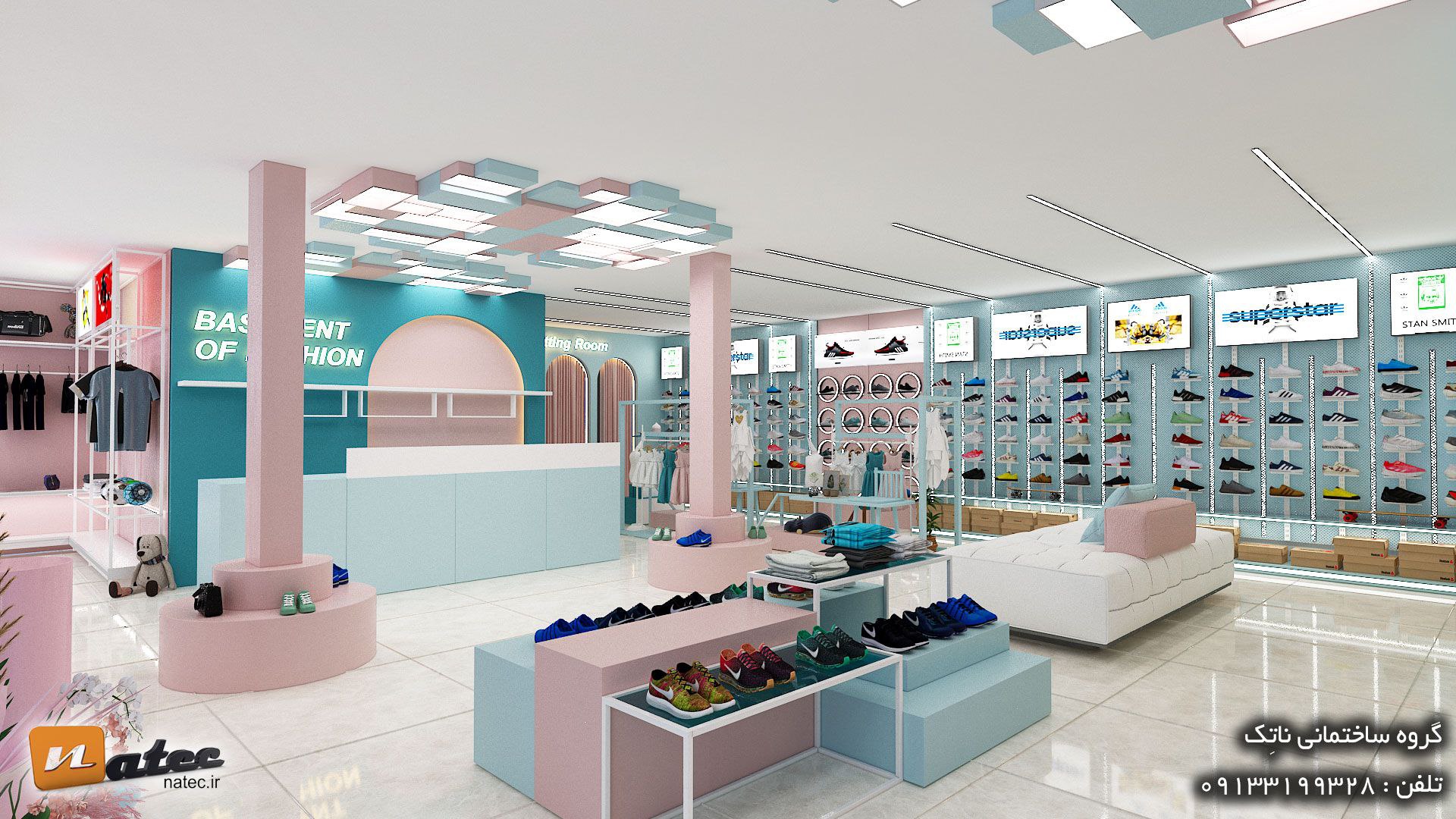 طراحی فروشگاه پوشاک و اکسسوری زنانه