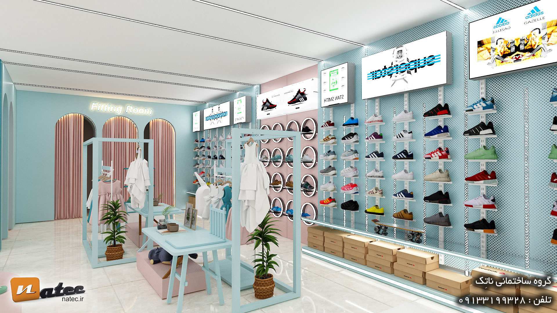 طراحی فروشگاه پوشاک و اکسسوری زنانه