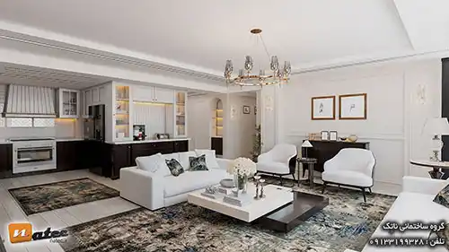 طراحی منزل ۱۲۰ متری به سبک نئوکلاسیک در خیابان طاهری اصفهان