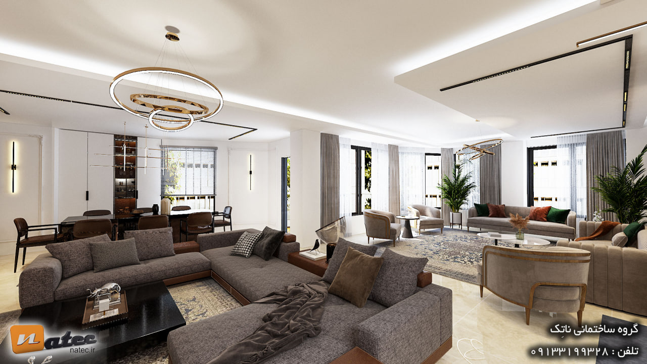 طراحی داخلی منزل ۲۰۰ متری در خیابان علامه امینی اصفهان