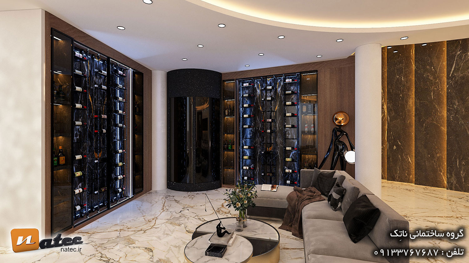 طراحی داخلی باغ ویلای ۴۰۰۰ متری اصفهان