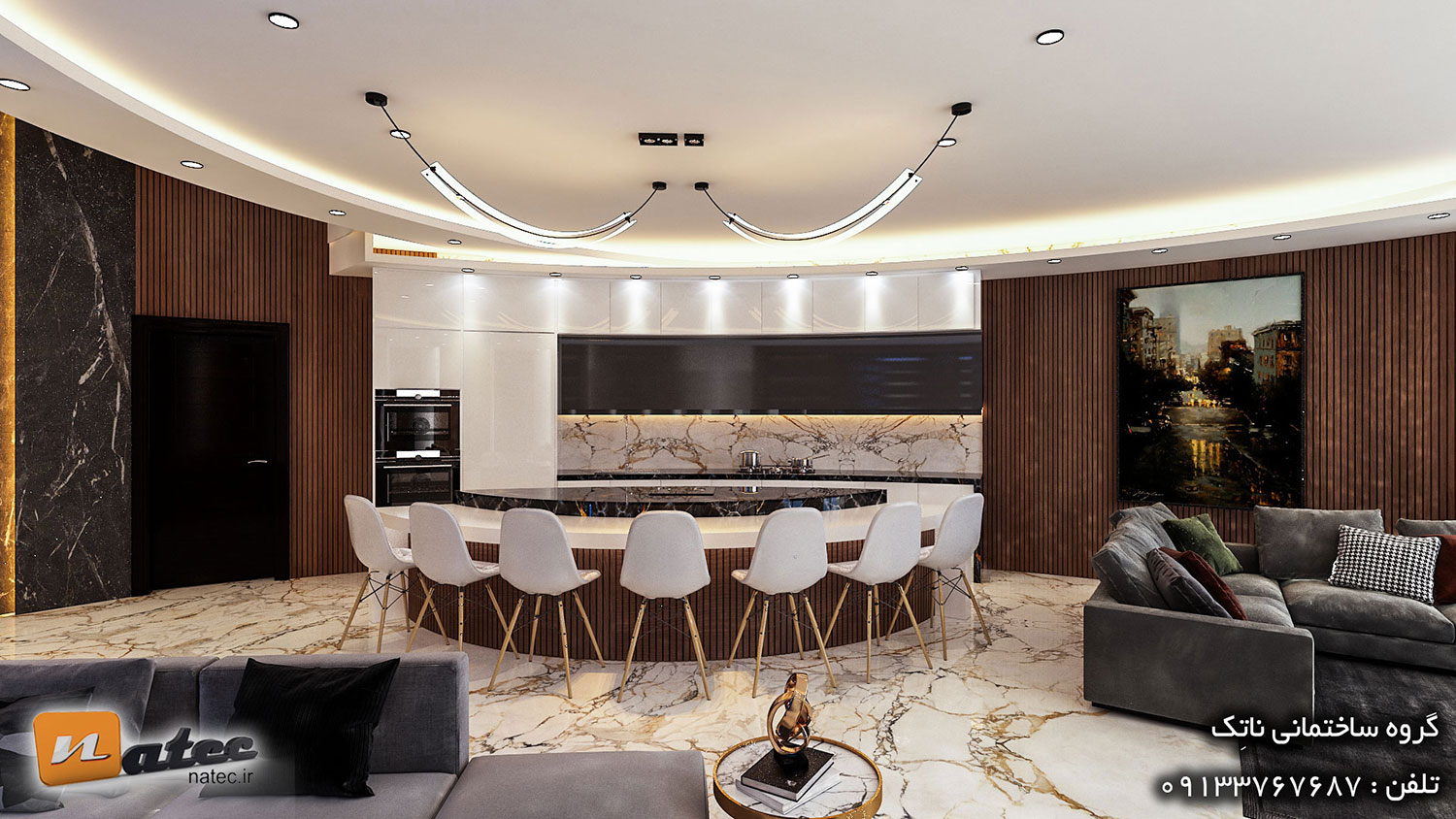 طراحی داخلی باغ ویلای ۴۰۰۰ متری اصفهان